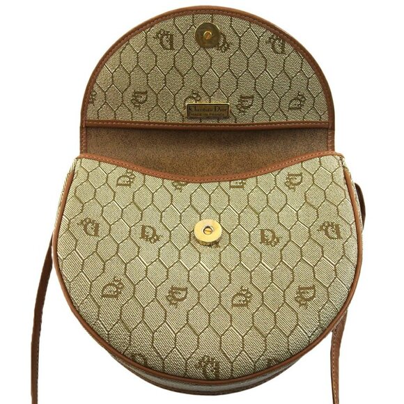 DIOR shoulder bag Honeycomb beige PVC ?~ leather Authentic used T18146 - Picture 1 of 6